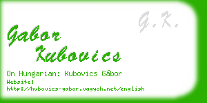 gabor kubovics business card